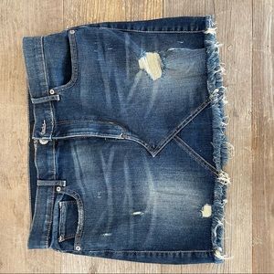 Express Jeans distressed mini skirt